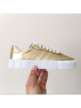Adidas Gold Metallic Sambarose Women’s Sneakers